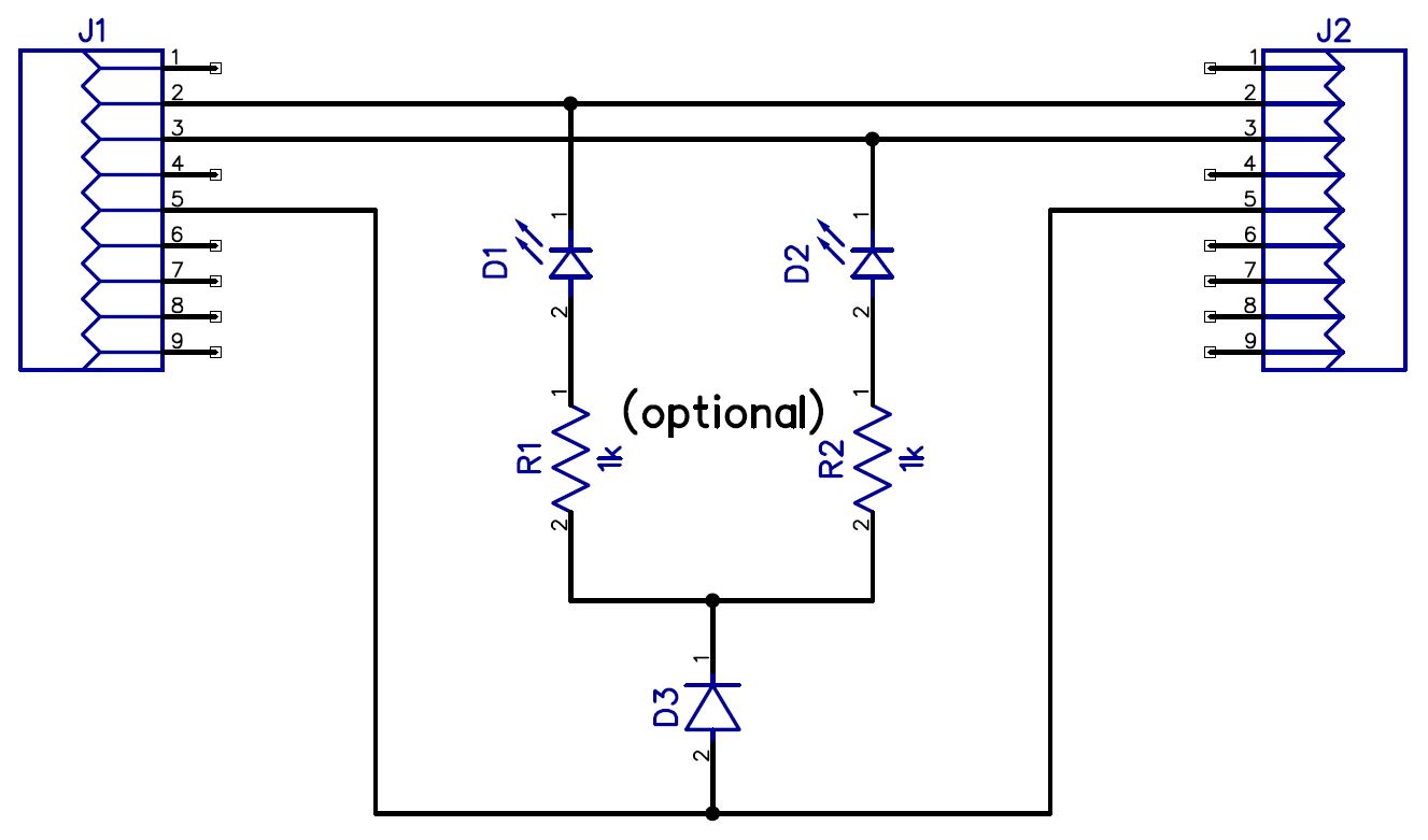 Schematic for home-made RS-232 tester